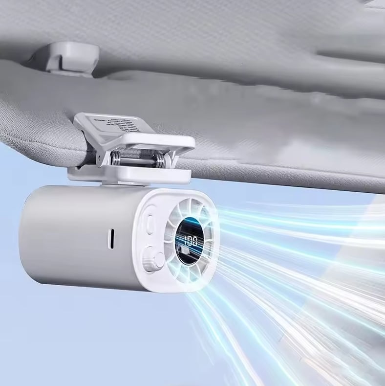 Car Clip On Fan with LED Display