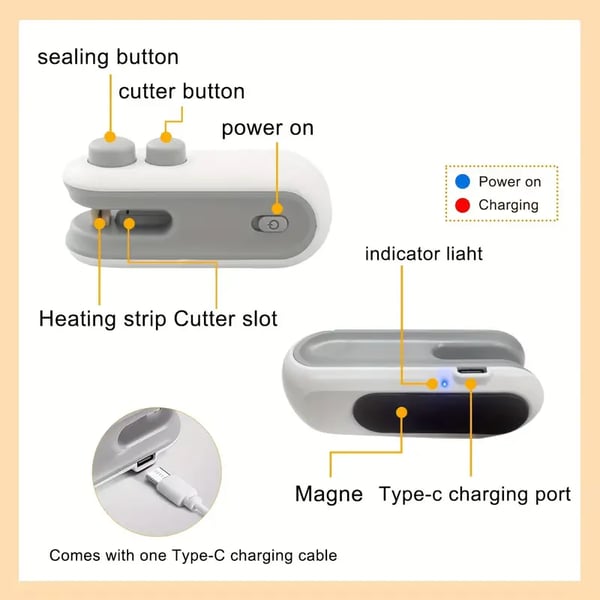 🔥Mini Bag Sealer with Cutter and Magnet